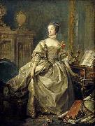 Francois Boucher Madame de Pompadour, la main sur le clavier du clavecin oil painting reproduction